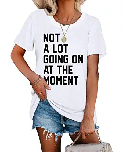 A Lot Going On At The Moment Shirt Taylor Swift Eras Tour Concert T Shirt For Women(White M)