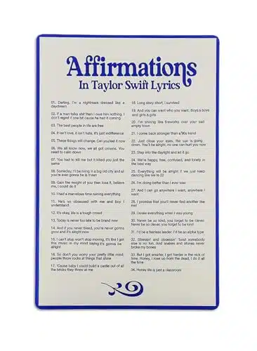 Affirmations In Taylor Music Swift Lyrics Metal Tin Sign Posters For Room Decor Aesthetic Music Album Taylor Wall Art Fans Gift Xinch