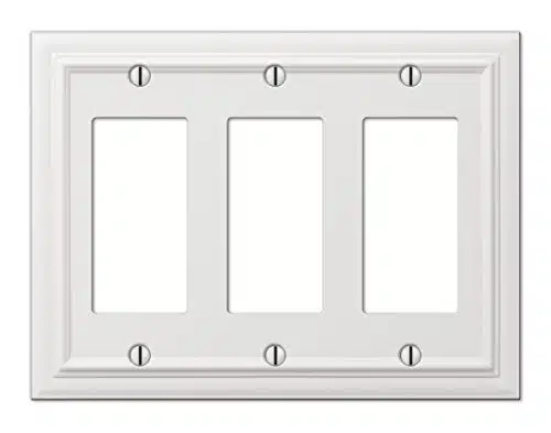 Amerelle Rrrw Continental Wallplate, Rocker, Cast Metal, White, Pack