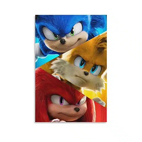 Bcf Cartoon Canvas Wall Art Sonicds The Hedgehog Poster Prints On Canvas Paitng Home Kitchen Wall Decor Xinch(Xcm)