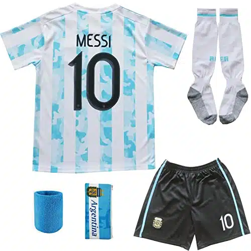 Birdbox Argentina Home Blue #Lionel Kids Soccer Jersey &Amp; Shorts Set Youth Sizes (Blue, (Years))