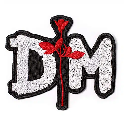 Dm Iron On Patch, Rose, Synth Pop, New Wave, Dance, Electronic, Alternative Rock Band, Embroidered (X )