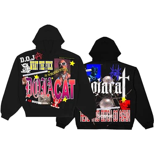 Doja Cat Official The Scarlet Tour Merch Hoodie, Black, Medium