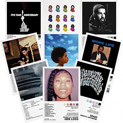 Drake Posters Album Cover Posters Print Music Posters Canvas Wall Art Room Aesthetic Set Of For Teen And Girls Dorm Decor Xinch Unframed