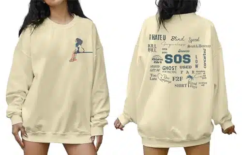 Floyu Women Sos Album Sweatshirt Album Tracklist Tops R&Amp;B Hip Hop Long Sleeve Shirt Beige