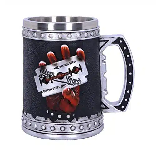 Nemesis Now Judas Priest British Steel Album Tankard Mug, Count (Pack Of ), Black