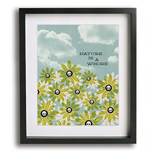 Nirvana  In Bloom Inspired Song Lyric Art Print Music Wall Poster Abstract Flowers Floral Skull Sky Gift Idea