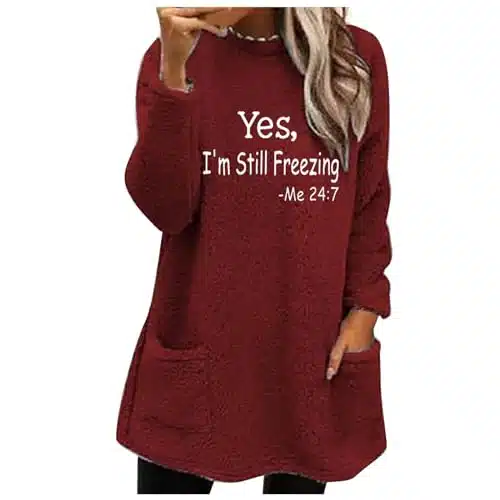 Rajonn Day After Yes Im Still Freezing Me Sweatshirt Womens Fleece Lined Pullover Long Sleeve Winter Warm Crewneck Sweatshirts Black Of Friday Deals , Cyber Of Monday Deals