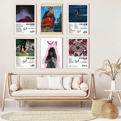 Zonto Sza Posters For Room Aesthetic Ctrl Sos Sza Poster R&Amp;B Singer Music Album Cover Gift For Fans Pictures Prints (Set Of , In X In, Unframed)