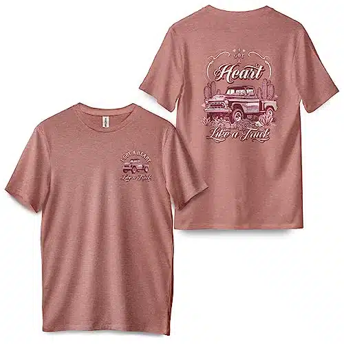 B Wear Sportswear Heart Like A Truck Country Music Song Lyric Cute Concert Women'S Graphic T Shirt Heather Mauve