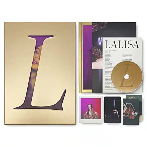 Blackpink Lisa First Single Album   Lalisa [ Gold Ver. ] Photobook + Lyrics Paper + Cd + Photocard + Polaroid + Double Sided Poster