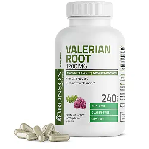 Bronson Valerian Root Capsules Mg   Valerian Officinalis   Promotes Relaxation   Non Gmo, Soy Free Gluten Free, Vegetarian Capsules