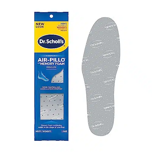 Dr. Scholl'S Air Pillo With Memory Foam Insoles, Unisex (Men ) (Women ), Pair, Trim To Fit Inserts