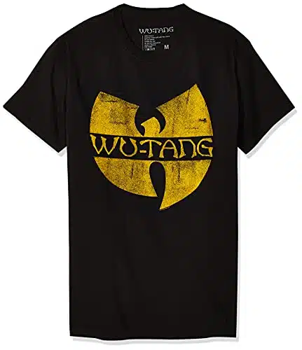 Fea Unisex Adult Wu Tang Clan Classic Yellow Logo T Shirt Novelty T Shirts, Black, Large Us