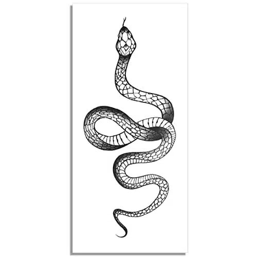 Fashion Realistic Big Size Black Snake Temporary Tattoo Stickers For Women Men Waterproof Fake Tattoo Waist Body Forearm Arm