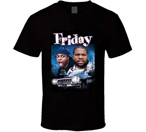 Friday Movie Ice Cube And Chris Tucker Grunge T Shirt Black