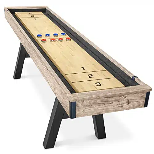 Gosports Premium Ft Shuffleboard Table With Pucks, Shuffleboard Wax, And Brush