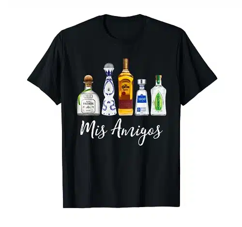 Mis Amigos Tequila Funny Trendy Sarcastic Women Men T Shirt