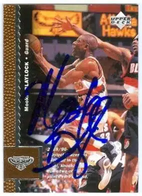 Mookie Blaylock Autographed Basketball Card (Atlanta Hawks) Upper Deck #  Autographed Basketball Cards