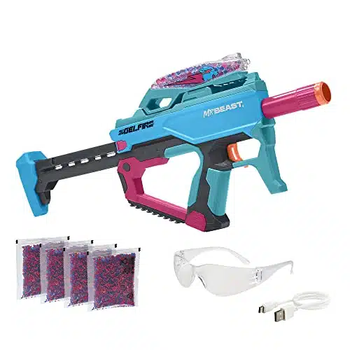 Nerf Pro Gelfire X Mrbeast Full Auto Blaster &Amp; ,Gelfire Rounds, Round Hopper, Rechargeable Battery, Eyewear, Ages &Amp; Up