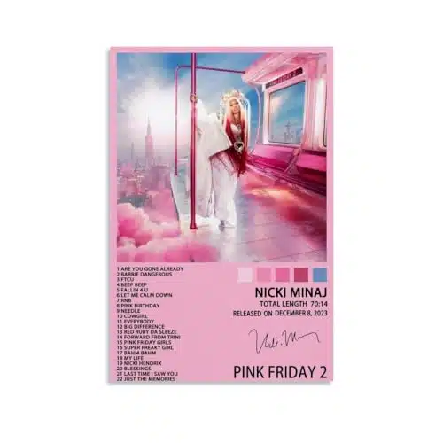 Nicki Poster Minaj Pink Friday Album Cover Posters Canvas Print Wall Art Bedroom Decor (Xunframed)