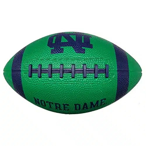 Notre Dame Fighting Irish Mini Rubber Football   Bright Greennavy