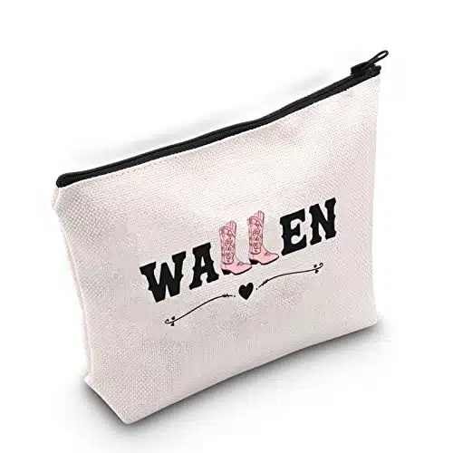 Tobgbe Singer Name Zipper Makeup Bag Country Music Lover Gift Album Inspired Gift Song Gift Music Merchandise (Wa Bag)