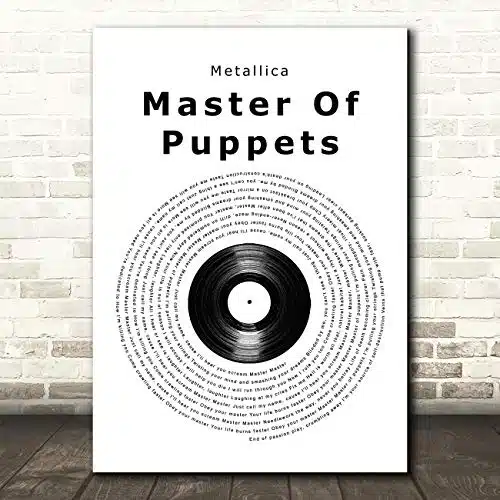 The Card Zoo Master Of Puppets Vinyl Record Song Lyric Quote Music Print