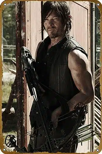 Tv Show, Norman Reedus, The Walking Dead, Daryl Dixon Poster Tin Metal Novelty Metal Retro Wall Decor For Home,Bars,Restaurants,Cafes,Store Sign Gift X Inch