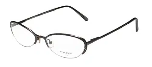 Vera Wang Epiphany Ii For Ladiesyoung Womengirls Designer Half Rim Titanium Crystals Spring Hinges Eyeglasseseye Glasses (, Gunmetal)