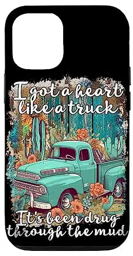 Iphone I Got A Heart Like A Truck Cowgirl Western Cute Cactus Gifts Case