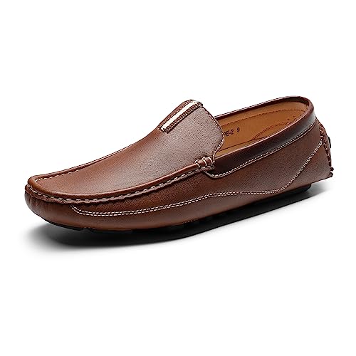 Bruno Marc Men'S Brown Driving Moccasins Penny Loafers Slip On Loafer Shoes Bm Pepe