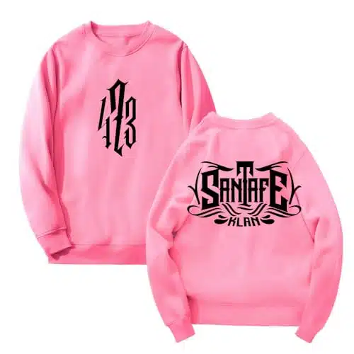 Caooneemma Santa Fe Klan Todo Y Nada Tour Erch Sweatshirt Crewneck Long Sleeve Streetwear Women Men Hip Hop Clothes (Xx Small,Pink)