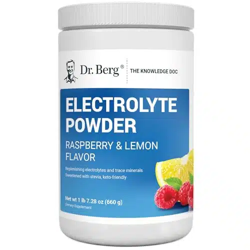 Dr. Berg Hydration Keto Electrolyte Powder   Enhanced W ,Mg Of Potassium &Amp; Real Pink Himalayan Salt (Not Table Salt)   Raspberry &Amp; Lemon Flavor Hydration Drink Mix Supplement 