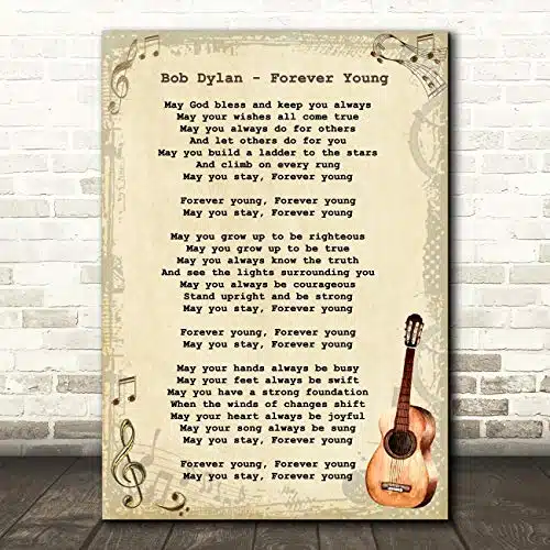 Forever Young Song Lyric Vintage Quote Print