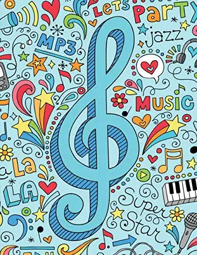 Music &Amp; Lyrics By A Cool Sheet Music Notebook For Budding Musicians And Songwriters   Blue (Songwriting Journals)