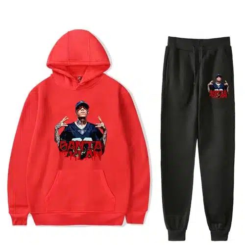 Qkvhdun Santa Fe Klan Tour Merch Spring Autumn Fashion Clothes Casual Suit Hoodies Sportswear (X Large,Red)