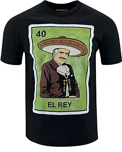 Shirtbanc El Rey De Mexico Mens Shirt Legend Mexican Singer Card Tee