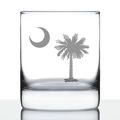 South Carolina Flag   Whiskey Rocks Glass   State Themed Drinking Decor And Gifts For South Carolinian Women &Amp; Men   Ounce