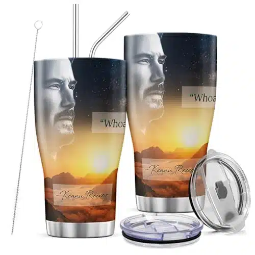 Tumbler Oz Whoa Stainless Keanu With Lid And Straw Reeves Insulated Steel Coffee