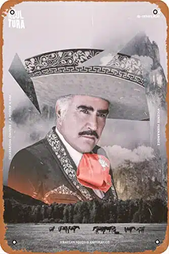 Yzixulet Vicente Fernandez Recultura Poster Metal Tin Sign Vintage Xinch