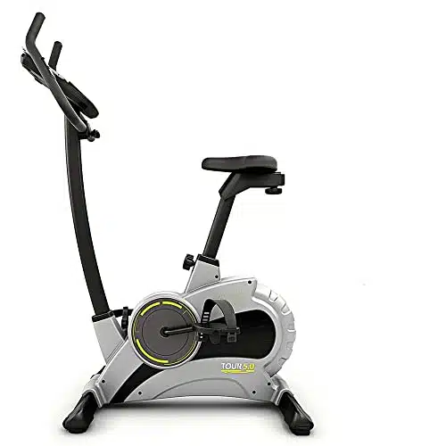 Bluefin Fitness Tour Exercise Bike  Home Gym Equipment  Exercise Machine  Kinomap  Live Video Streaming  Video Coaching &Amp; Training  Bluetooth  Smartphone App  Black Grey Silve