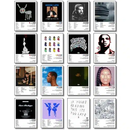 Drake Poster (Pcs  Inch) Album Cover Music Posters For Room Aesthetic, Wall Art For Room Decor Posters For Fans Unframed