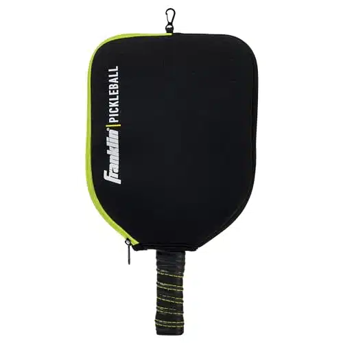 Franklin Sports Pickleball Paddle Cover   Black + Yellow Case For Pickleball Paddles   Protective Racket Cover With Hook   Fits Standard Pickleball Paddles