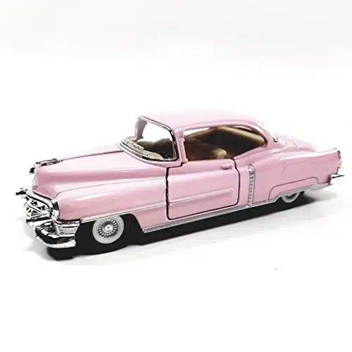 Kinsmart Cadillac Series Cotton Candy Pink Door Coupe O Scale Diecast Car For Unisex Children