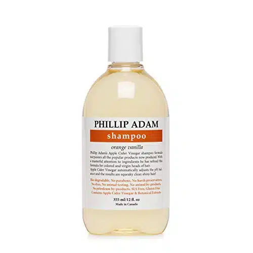 Phillip Adam Orange Vanilla Shampoo For Shiny Hair   Enriched With Apple Cider Vinegar   Sulfate Free   Ounce