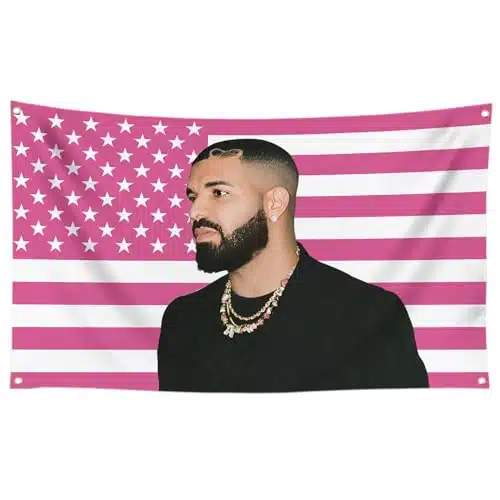 Rlinea Drake Pink America Flag Xft Music Singer Funny Tapestry Drake Poster For Decorate Clubs Concerts Bars University Dormitories Living Rooms Bedrooms Leisure And Entertain