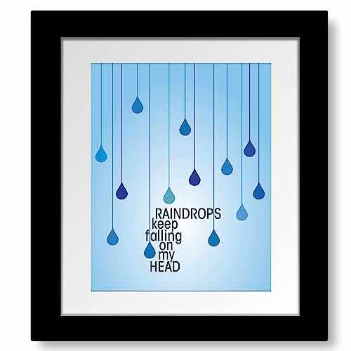 Raindrops Keep Falling On My Head Song   Lyric Inspired Abstract Illustration Art