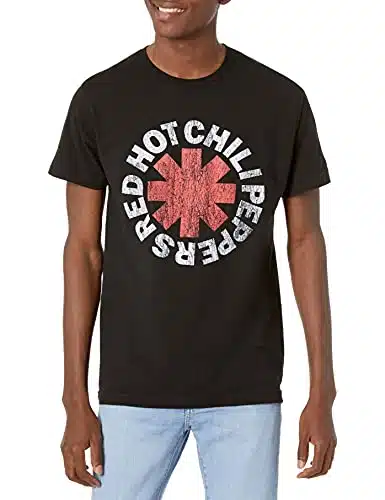 Red Hot Chili Peppers Men'S Classic Asterisk T Shirt, Black, Medium