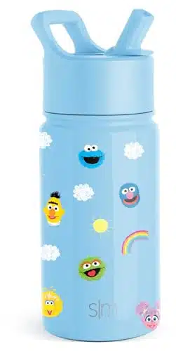 Simple Modern Sesame Street Kids Water Bottle With Straw Lid  Insulated Stainless Steel Reusable Tumbler For Toddlers, Boys  Summit Collection  Oz, Sesame Street Pals